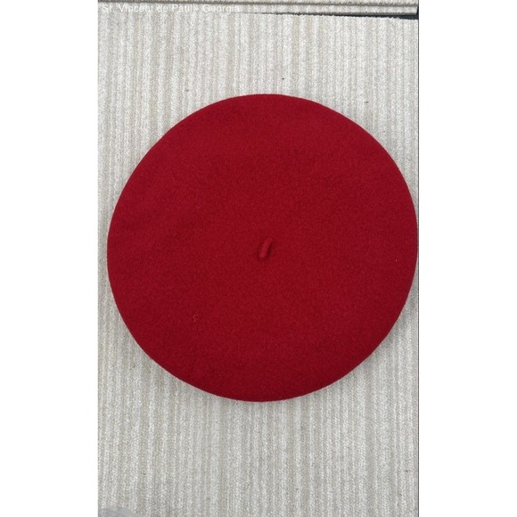 Red Wool French Beret, Héritage par Laulhere, Beret De Luxe, \